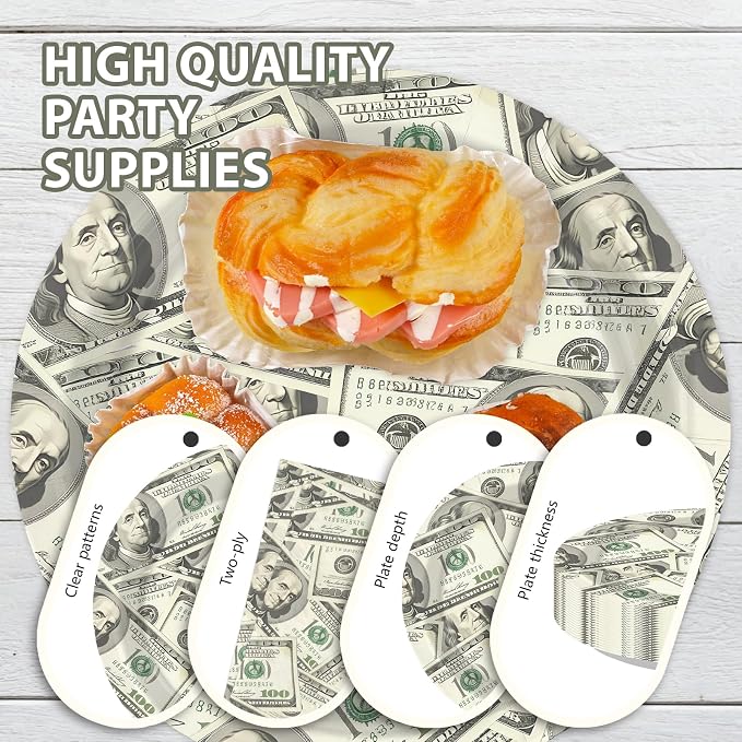 250Pcs Money Party Decoration for Birthday Bachelor Serves 50 | Fun Hundred - Image 4