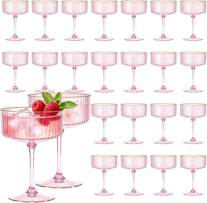 24PCS Plastic Martini Glasses, Unbreakable Reusable Champagne Coupe, Removable by Unknown