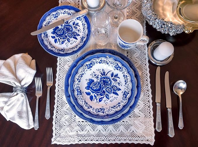 Tudor Royal 16-Piece Porcelain Round Dinnerware Set, Service - Image 7