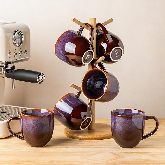 theterra Ceramic Coffee Mugs Set of 6, 12 oz Coffee Cups - Image 7