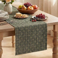 Artoid Mode Dark Grey Cross-Star Textured Table Runner, Seasonal Waterproof by ArtoidMode