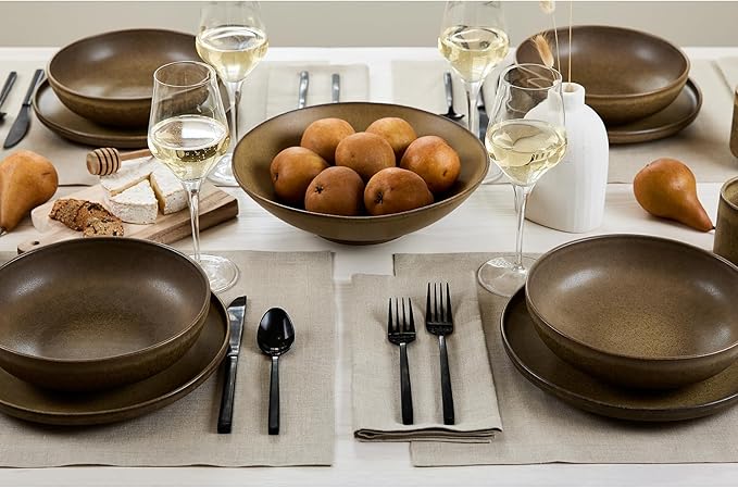 Solino Home Linen Natural Placemats Set of 4-100% Pure Linen Placemats 14 x 19 Inch for Spring, Easter - Fete