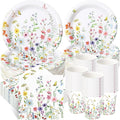 250 Pcs Wildflower Party Decorations Include Spring Summer Floral Paper Plates by Ziliny