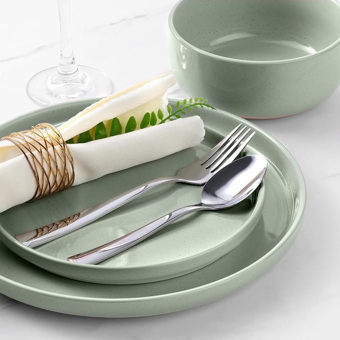 LIANYU Plates and Bowls Sets for 8, 24 Piece China Dinnerware Stoneware Set - Image 7