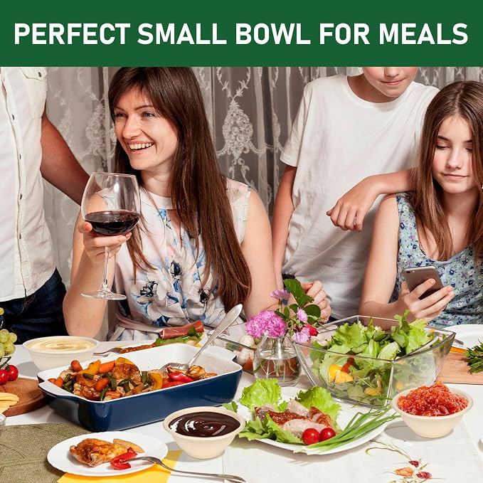 Small Paper Bowls 6 oz, 100 Pack Biodegradable Compostable | Biodegradable - Image 2