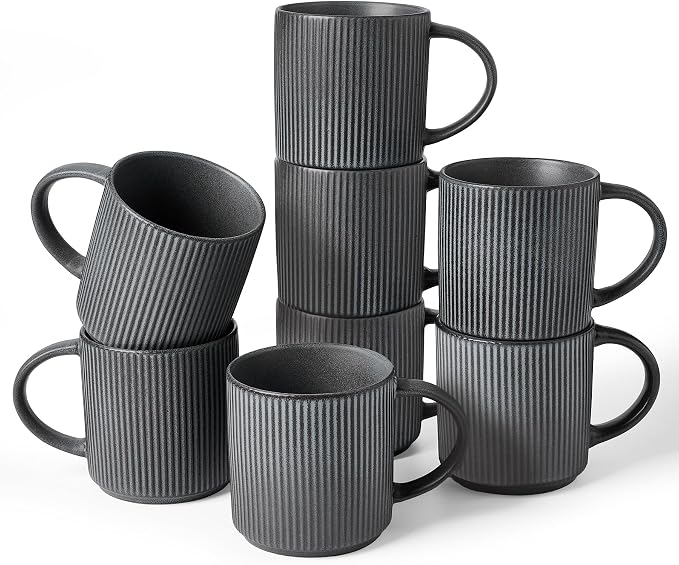famiware Coffee Mug Set for 8, Star 12 oz Catering Mugs Cup Set by Famiware