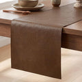 Artoid Mode Brown Double Sided Vinyl Faux Leather Table Runner, Seasonal by ArtoidMode