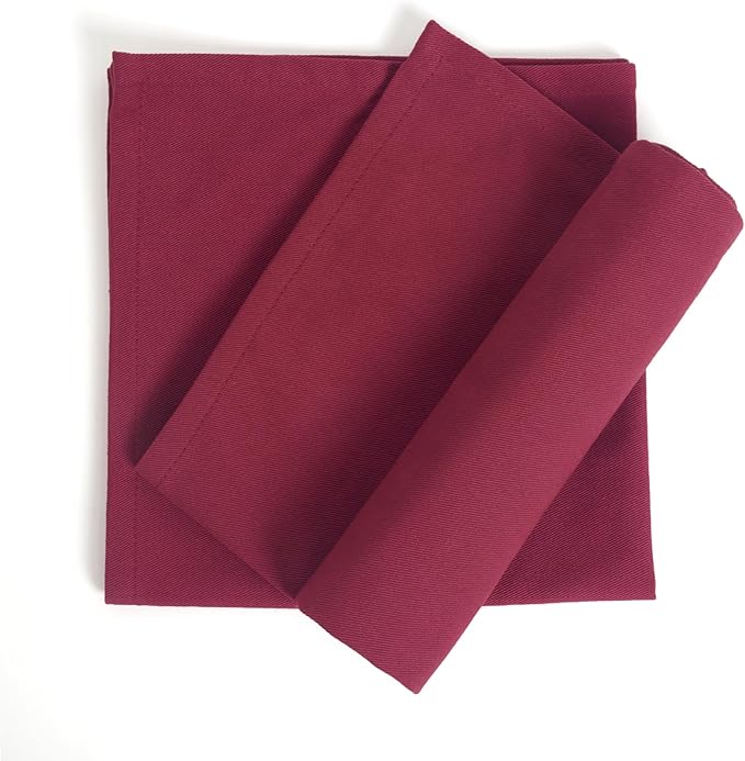 ACCENTHOME Accent Home 100% Cotton Napkins, Delicate Cloth Napkins for Dinners, Parties and Weddings，18 x 18 Inch Set of 6 - Burgundy