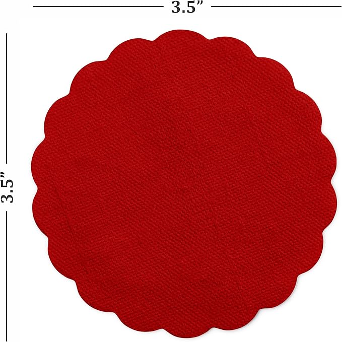 Disposable Red Paper Coasters for Drinks, 3.5 Inch Round Coasters for Bar, Cocktail, Beverage, Wine Or Event, 500 Pack Bulk
