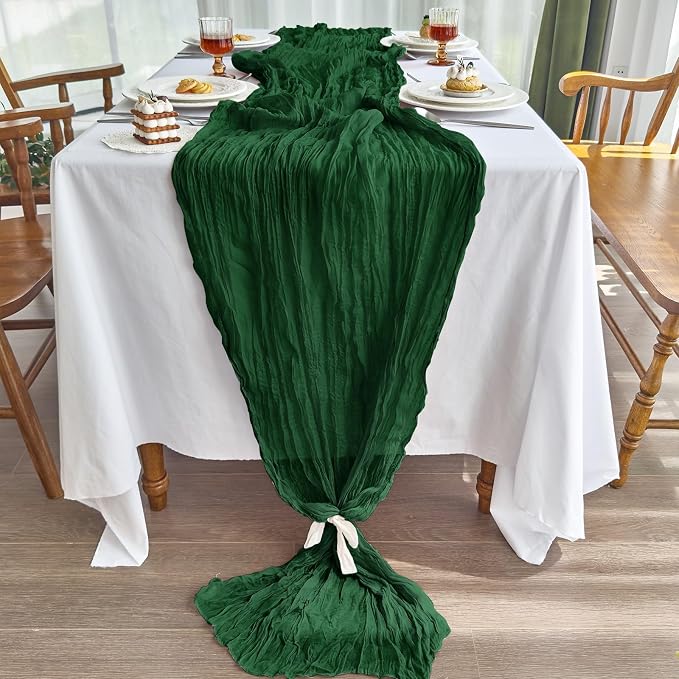 IVAPUPU Emerald Green Table Runner 120 Inch - Image 3