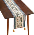 Designer Vintage Linen Long Table Runner, Floral Pattern, Dining Table by Isaennehomedecoration