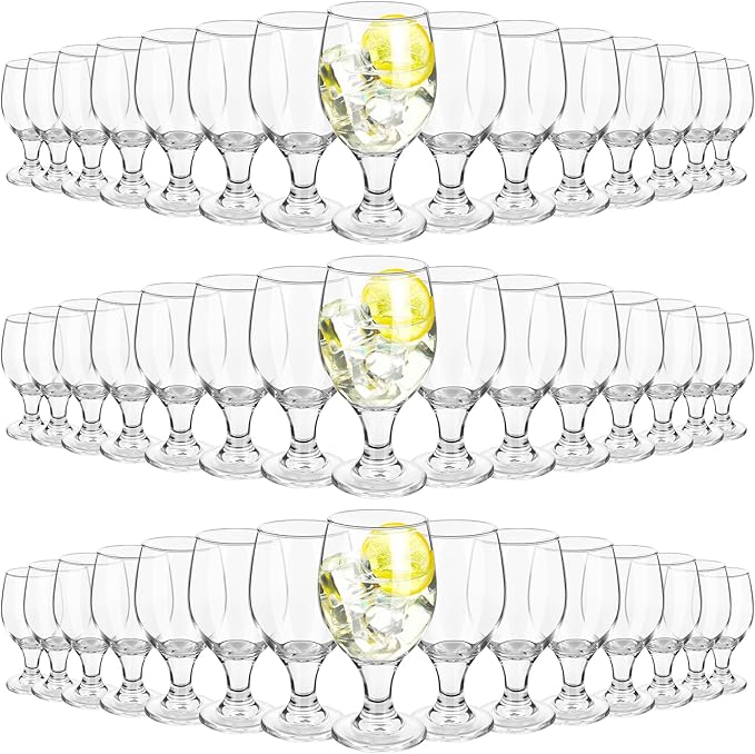 Patelai Set of 48 Water Goblet, 13.5 oz Clear Drinking Glasses Bulk Dishwasher by Patelai