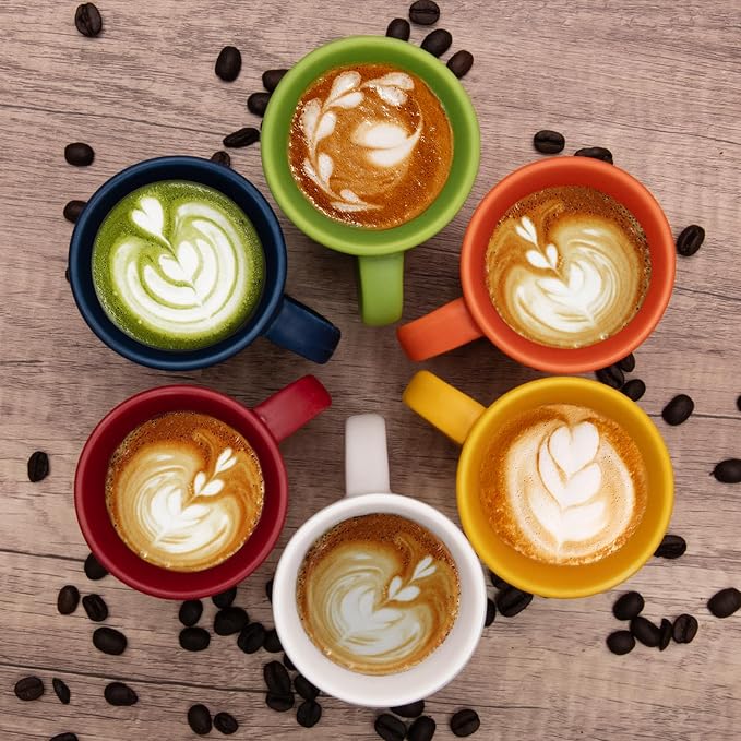 4.2 oz Espresso Cups Set of 2, Ceramic Green Coffee Mugs Demitasse Cups | Small - Image 6