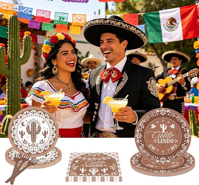 96 Pcs Cielito Lindo Party Decorations, Terracotta Tableware Set | Includes - Image 6