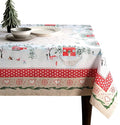 Maison d' Hermine Table Cloth Rectangle Table 100% Cotton 70 x 120 Inches Fall Tablecloth Reusable Everyday Use for Thanksgiving Christmas Decorations Dining Farmhouse Party (Rural Christmas)