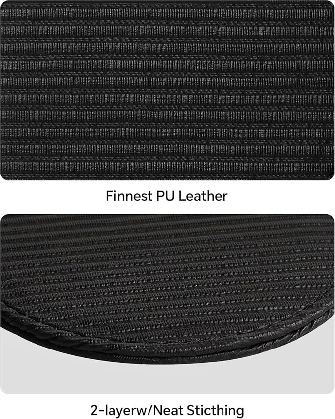 6 Pcs Premium Leather Coasters with Holder, Tabletop Protection, Coffee Table & Bar Decoration, Modern-Style Drink Coasters Suitable for Home Dining Tables & Kitchen Accessories (Black Stripe)