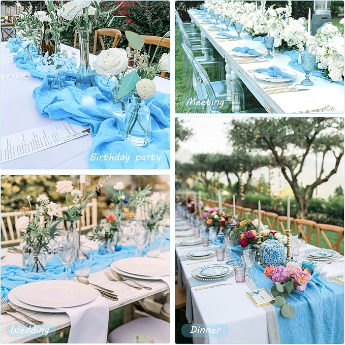 12 Pack Cheesecloth Table Runner 35x72 Inch Boho Gauze Rustic Cheese Cloth - Image 6