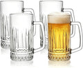 Beer Mugs For Freezer, 20 oz Large Heavy Glass Mugs by Unknown