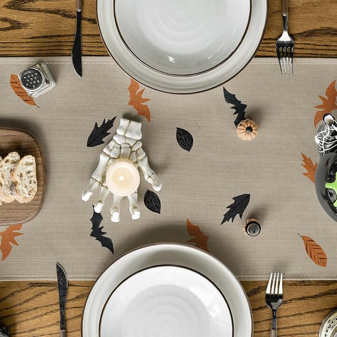 Artoid Mode 210 GSM Halloween Table Runner 13x60 Inch Home Party Decor | Leaves - Image 3