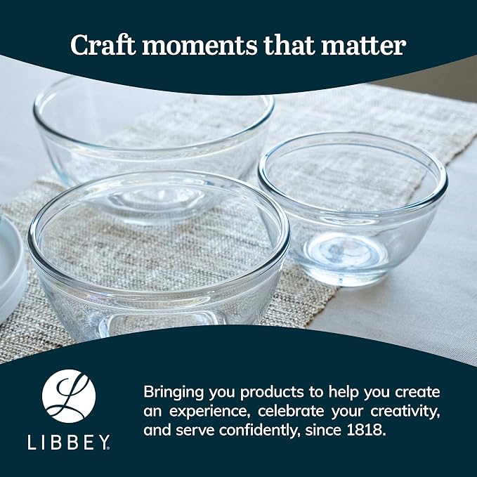Libbey Baker's Basics 3-Piece Glass Mixing Bowls Set - Image 6