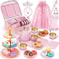 iAOVUEBY Tea Party Set for Little Girls Age 3-8, Kids Princess Pretend Playset by iAOVUEBY