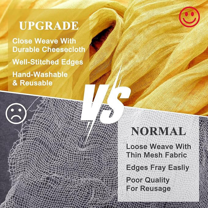 Cheesecloth Table Runner Gold 10FT Boho Gauze Runner, 3 Pack | 120 Inch Cheese - Image 4