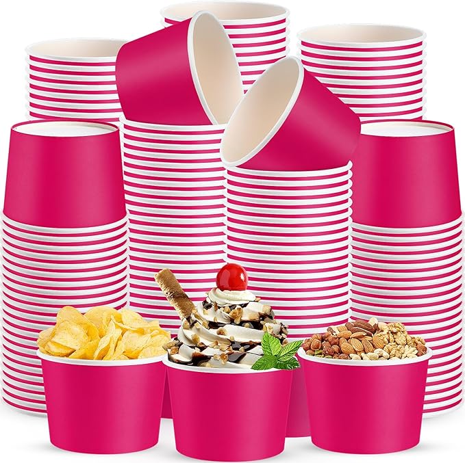 Jingmore Paper Ice Cream Cups 9oz Colored Disposable Dessert Bowls by Jingmore