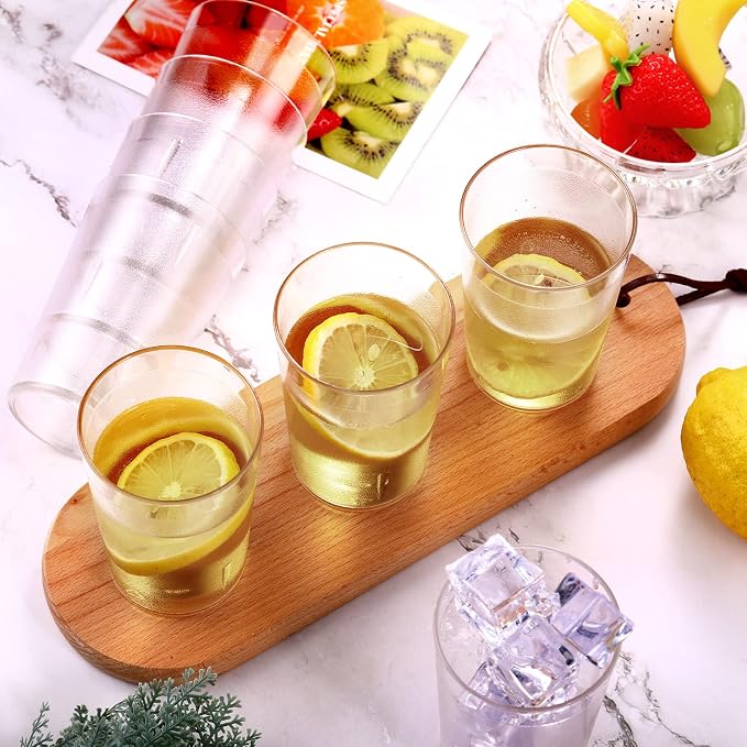 Meanplan 100 Pack Plastic Reusable Drinking Glasses Restaurant Grade 8 oz - Image 6