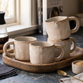 Rtteri 4 Vintage Pottery Coffee Mugs, 8.5 oz Handmade Stoneware Cups | by Rtteri