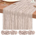 Showgeous 2 Pack Rosy Brown Cheesecloth Table Runners Boho Wedding Decor | by Showgeous