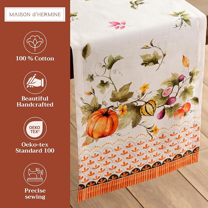 Maison d' Hermine Table Runner 100% Cotton 14.50" x 72" | Table Runners 72 - Image 2