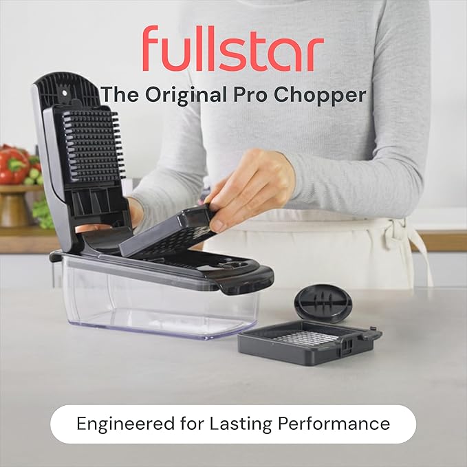 Fullstar The Original Pro Chopper - Vegetable Chopper and Spiralizer, Food Chopper with Container, Fruit Slicer, Kitchen Gadgets & Accessories, Home Essentials (2 in 1, Black)