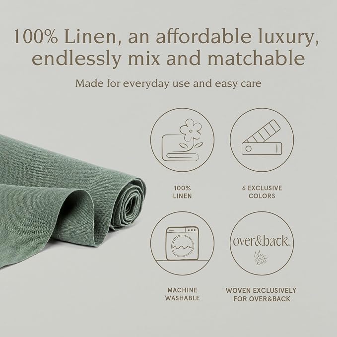 Over&Back 18x90 Washed 100% Linen Table Runner - Image 2