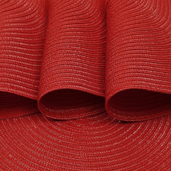 SHACOS Round Braided Placemats Set of 8 Washable 15 inch Round Table Mats Non - Image 6