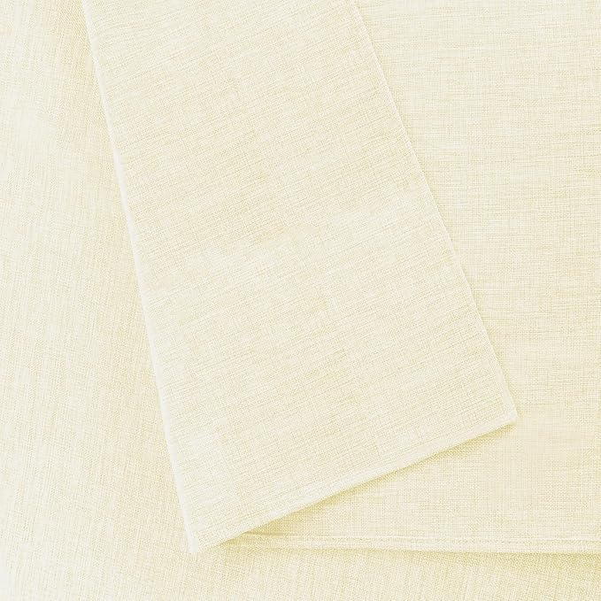 Hiasan 2 Pack Faux Linen Square Tablecloth - Wrinkle and Stain Resistant Washable Table Cloth for Kitchen Dining Room Holiday Table Cover for Party Dinner, Champagne, 70 x 70 Inch