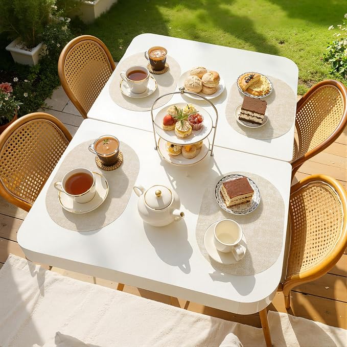 Placemats Set of 6, 11.8 x 17 Inch, Waterproof Wipeable Reversible PU Placemat - Image 8