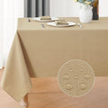 Faux Linen Rectangle Tablecloth Waterproof 60x144 inch Table Cloth Stain and Wrinkle Resistant Washable, Decorative Fabric Table Cover for Dining, Kitchen, Wedding and Parties, Coffee