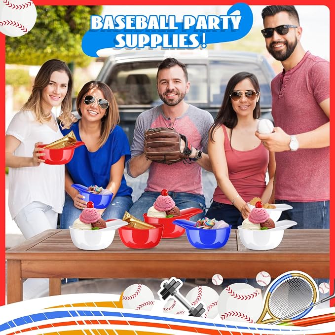 Plastic 8 oz Baseball Helmet Bowl, 72 Pack - Image 3