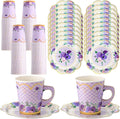 Tioncy 100 Pcs Tea Party Decorations Include 50 Pieces 9 oz Paper Tea Cups by Tioncy