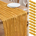 Asee'm 12pcs Gold Yellow Cheesecloth Table Runner Summer 10FT Rustic Gauze | by Aseem