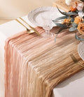 Vitalizart Cheesecloth Table Runner Pink Nude White 10ft Gauze Boho Rustic | by Vitalizart