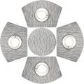 SHACOS Round Table Placemats Set of 5 Woven Vinyl Wedge Placemats with Centerpiece Round Table Mats Heat Resistant Wipe Clean (5, Silver Grey)