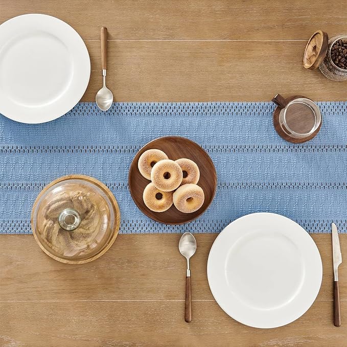 Boho Table Runner for Blue Tassel Home Decor 108 Inches Long, Modern Farmhouse - Image 6