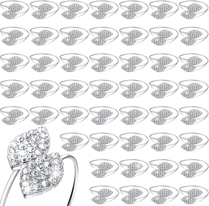 Hotop 24 Pcs Silver Napkin Rings Set by HOTOP