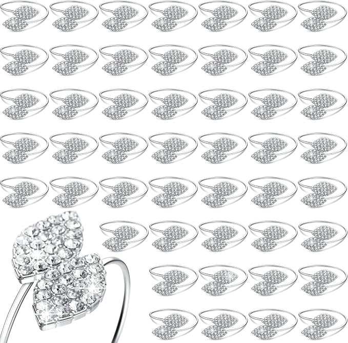 Hotop 12 Piece Silver Napkin Rings Set by HOTOP