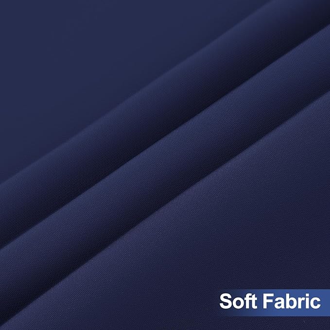 homing 2 Pack Rectangle Table Cloth, Elastic Fitted Fabric Tablecloth Fits for 5 Foot Folding Tables, Washable Table Cover for Picnic, Camping, Indoor & Outdoor (Navy Blue, 30" x 60")