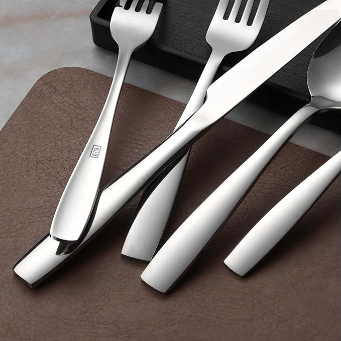 Onader 60 Piece Heavy Duty Silverware Set, Stainless Steel Flatware Cutlery Set for 12