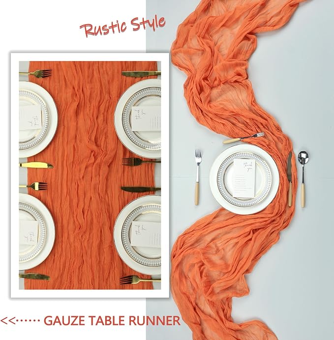 12 Pack Orange Cheesecloth Table Runner 10Ft Spring Gauze Cheese Cloth Table - Image 6