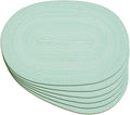 Noctiflorous Oval Braided Placemats Set of 6 Woven 12x18 Inch Non Slip Washable Heat Resistant Place Mats Round Tablemats for Dining Kitchen Party Daily Table Decor Dinner Mats (Mint Green, 6)