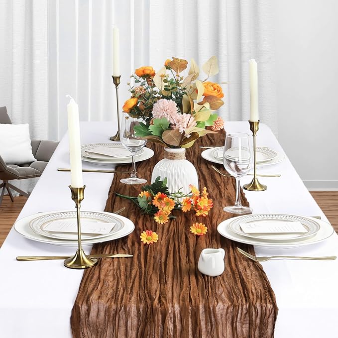 6 Pack Brown Cheesecloth Table Runner 10Ft Gauze Cheese Cloth Table Runner - Image 3